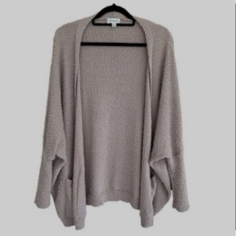 Evereve Izzie Cardigan Sweater Wrap Taupe Size M